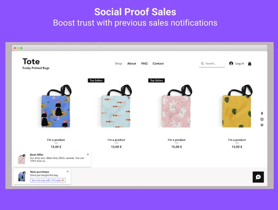 Social Proof Sales screenshot