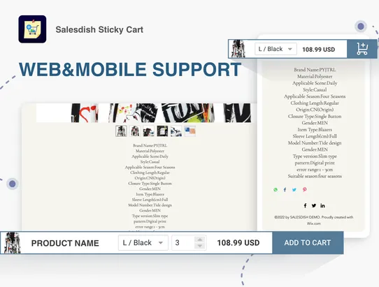 Salesdish Sticky Cart screenshot