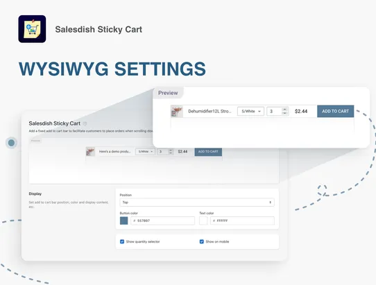 Salesdish Sticky Cart screenshot