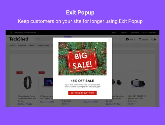 Smartarget Exit Popup screenshot