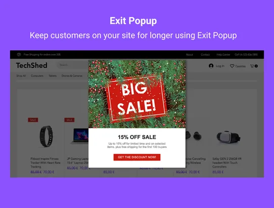 Smartarget Exit Popup screenshot