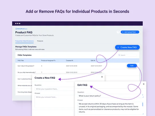 Product FAQ screenshot