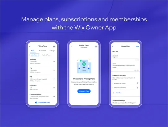 Wix Pricing Plans screenshot