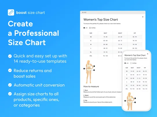 Size Chart screenshot