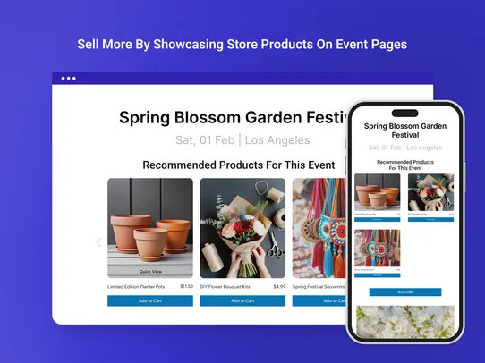 Events Products Upsell screenshot