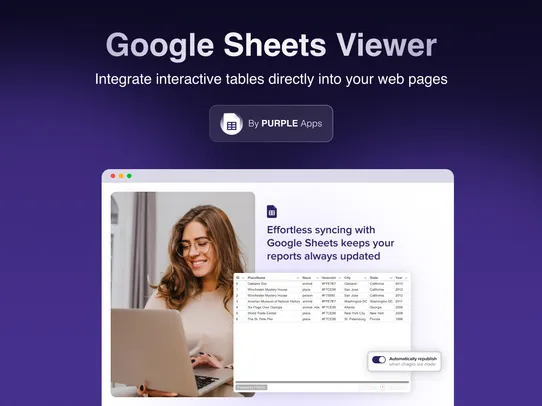 Google Sheets Viewer screenshot