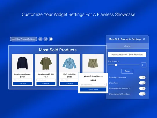 Most Sold Products screenshot