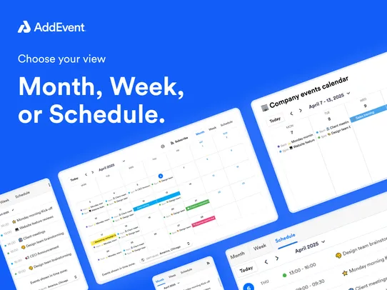 Embeddable Events Calendar App screenshot