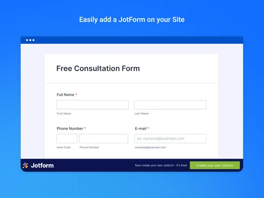 JotForm Embed screenshot