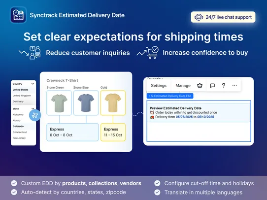 S: Estimated Delivery Date ETA screenshot