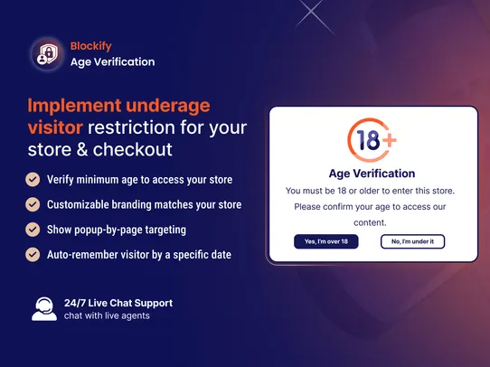 Blockify Age Verification 18+ screenshot