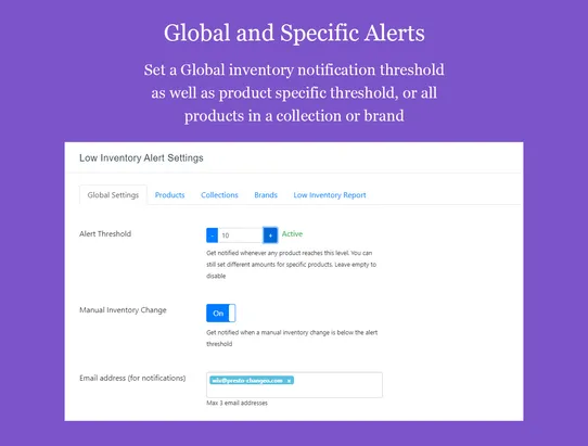 Low Inventory Alert by PoCo screenshot