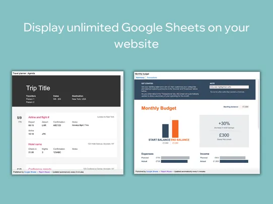 Google Spreadsheets screenshot