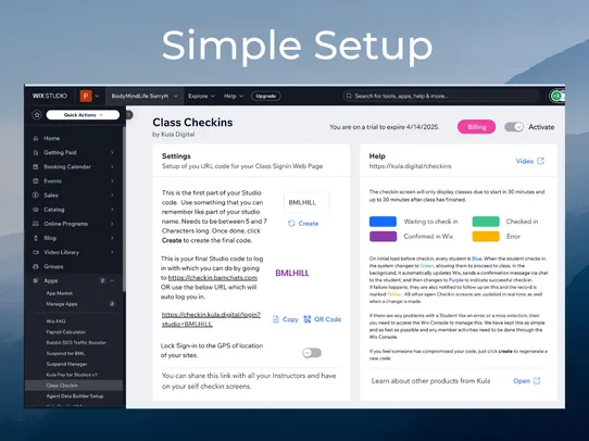 Class Check-in screenshot
