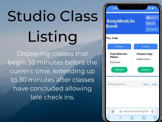 Class Check-in screenshot