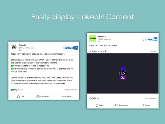 LinkedIn Embeds screenshot