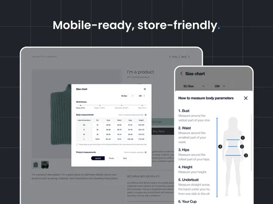 Impressive Size Chart screenshot