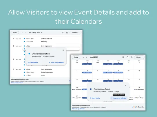 Events with Google Calendar screenshot