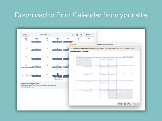 Events with Google Calendar screenshot