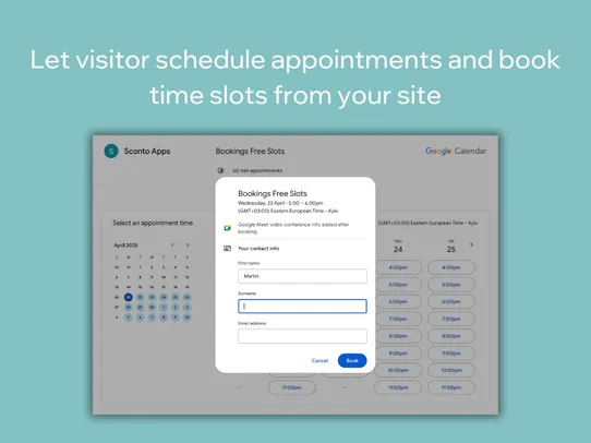 Google Calendar Bookings screenshot