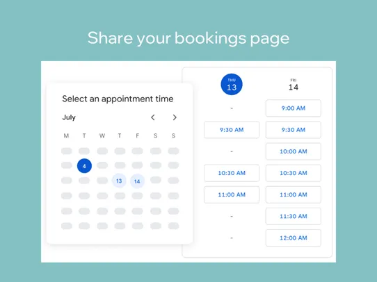 Google Calendar Bookings screenshot
