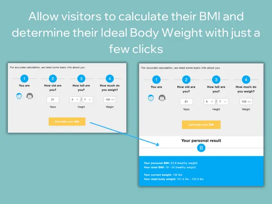 BMI &amp; Body Weight Calculators screenshot