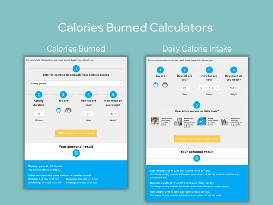 Calories Burned Calculators screenshot