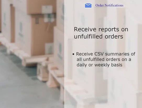 CSV Order Notifications screenshot