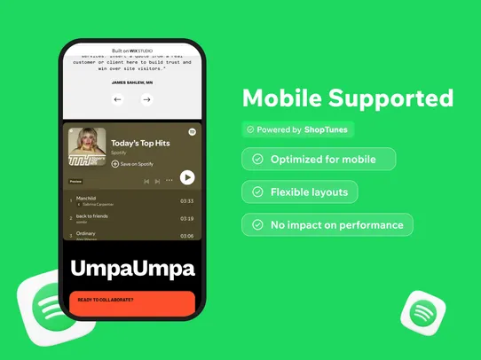 ShopTunes: Spotify Embed screenshot