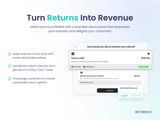 ReturnGO Returns &amp; Exchanges screenshot