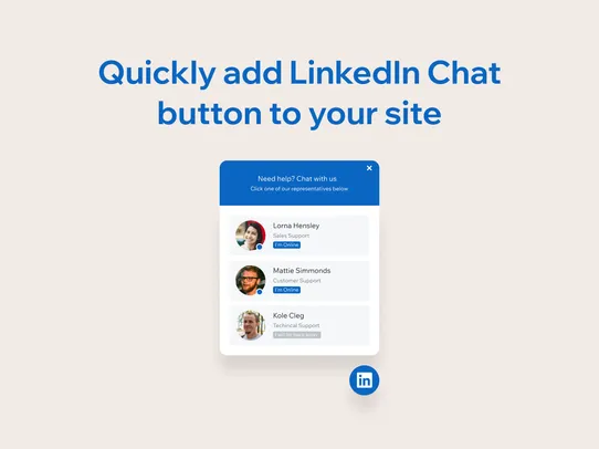 LinkedIn: Start Chat Button screenshot