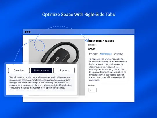 Product Tabs screenshot