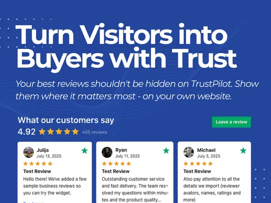 Trustpilot Reviews Widget screenshot