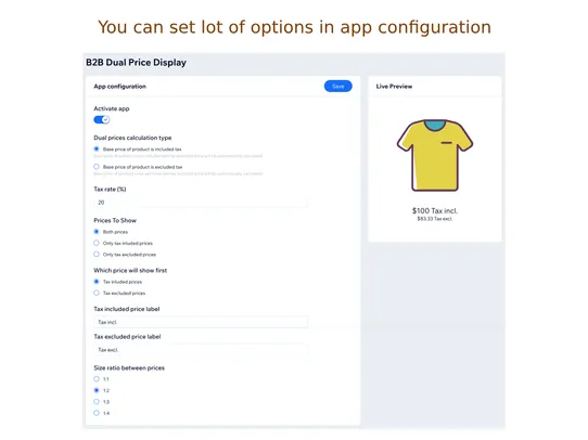 B2B Dual Price Display screenshot