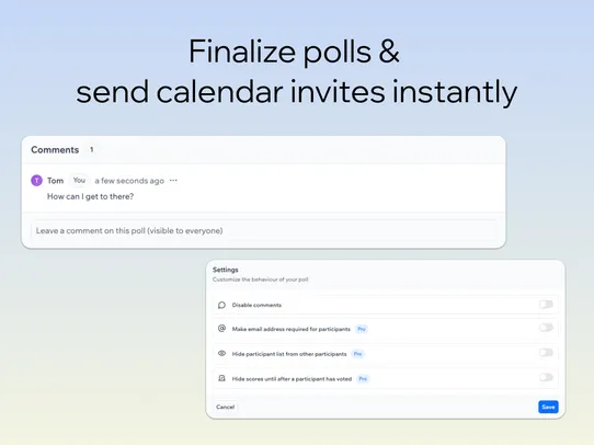 Poll: Event Schedule Vote screenshot