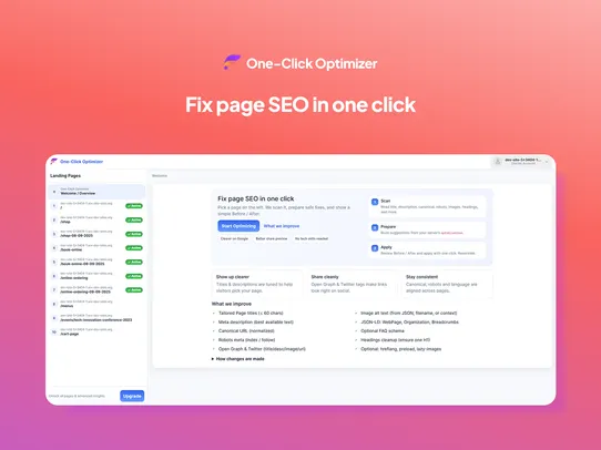 One-Click Optimizer screenshot