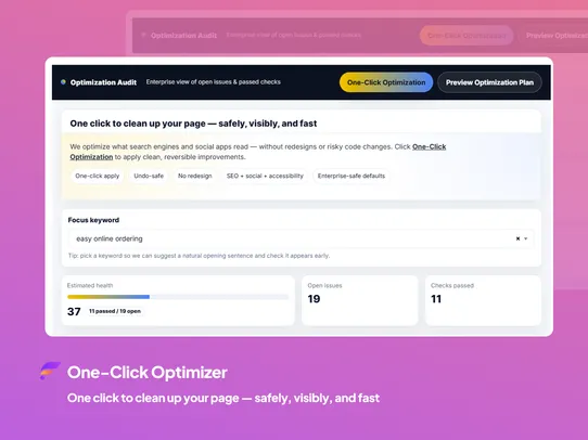 One-Click Optimizer screenshot