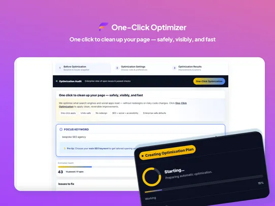 One-Click Optimizer screenshot