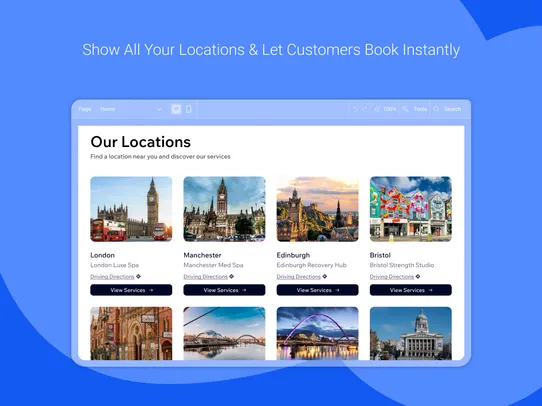 Bookings Locations screenshot