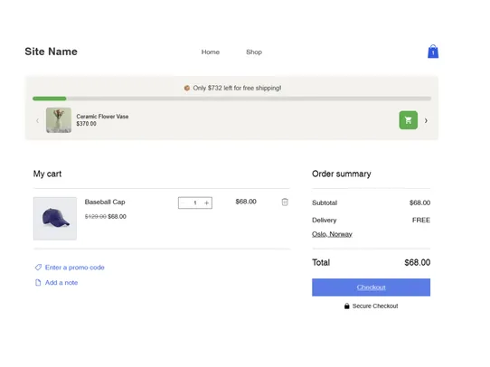 Free Shipping Progress screenshot