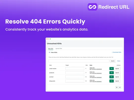Redirect URL screenshot