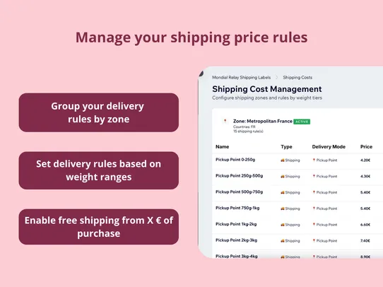 Mondial Relay Shipping Labels screenshot