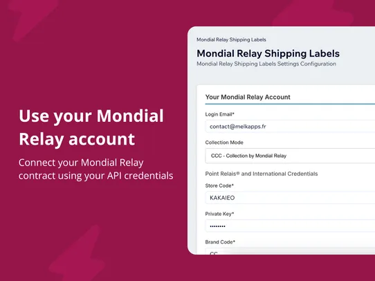 Mondial Relay Shipping Labels screenshot