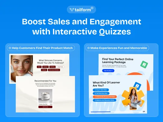 Form Builder + Product Quiz screenshot