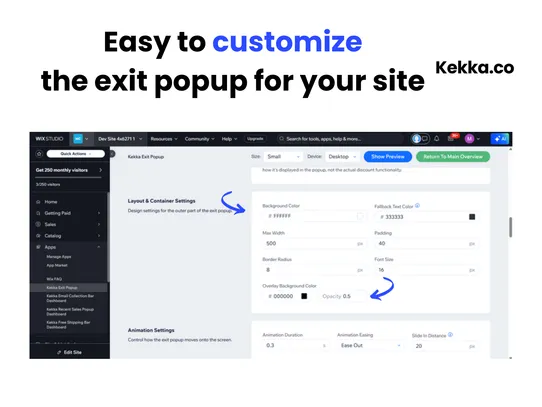 Kekka Exit Popup screenshot