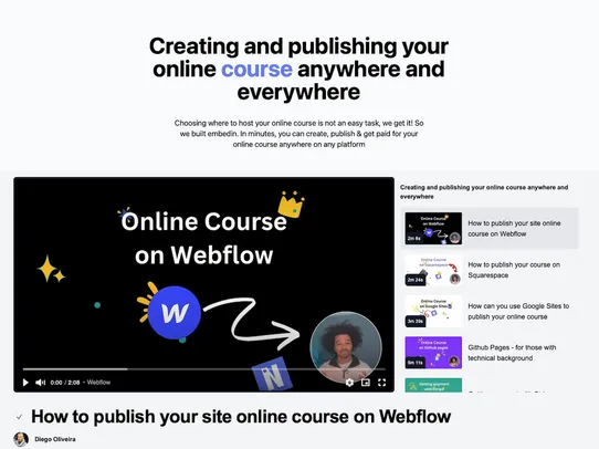 Embedin Online Course screenshot