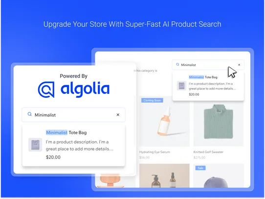 Algolia AI Product Search Bar screenshot