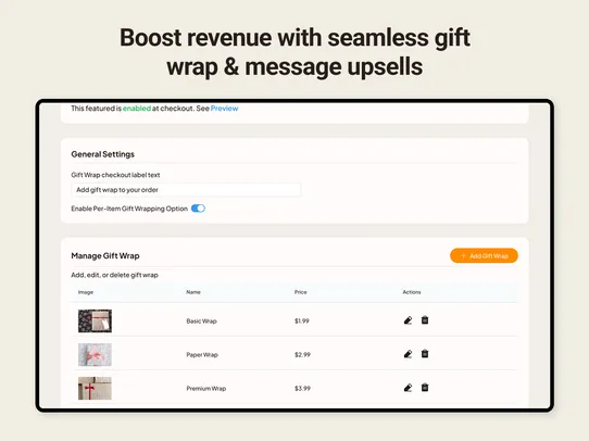 Gift Wrap and Message screenshot