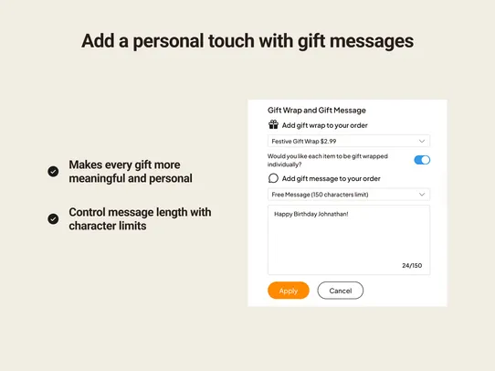 Gift Wrap and Message screenshot
