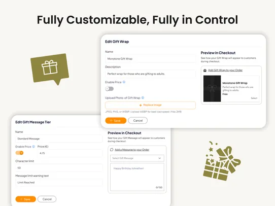 Gift Wrap and Message screenshot